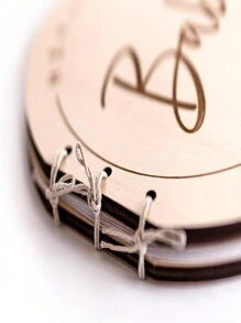 Libro de visitas de madera para baby shower 1 pieza, libro de recuerdos y juegos de baby shower, libro de registro de 40 páginas, estilo rústico, libro de recuerdos y juegos de baby shower, recuerdos para baby shower, regalo para nuevos padres y madres primerizas, regalos de baby shower y pascua para niñas/niños - Caqui - Ver 6