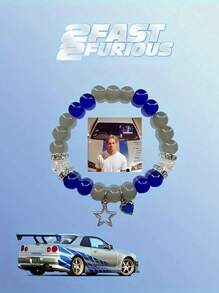 Pulseira de Contas com Estrela da Moda e Coração, Bracelete para o Dia dos Namorados, Acessório para Casais, Adequado para Festa, Aniversário e Presente para Dia dos Namorados, Mãe, Dia da Mãe, Presente