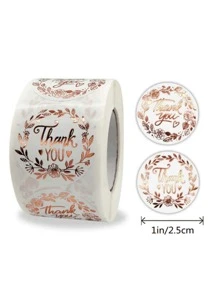Rollo de 500 pegatinas con flores y texto 'Gracias' - Ideal para regalos de Acción de Gracias y decoración de tarjetas