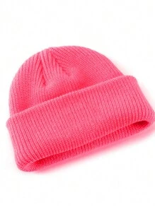 Cappello senza visiera in maglia monocromatico (unisex), cappello lavorato a maglia per la protezione delle orecchie, personalizzabile con logo, adatto per l'autunno e l'inverno