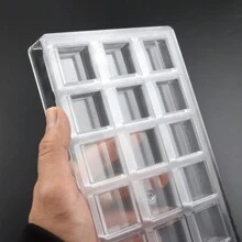 方形巧克力模具，硬塑料糖果模具，巧克力尺寸 2.8x2.8x1.5cm