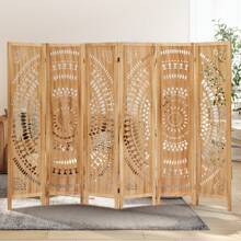 Wood Room Divider Panel, 6 Panel Room Divider Screens, Portable Room Divider Wall, 5.6 FT Tall Divider Room, Carved Room Divider, Folding Room Divider For Room Separation Home Bedroom Office Portable Freestanding