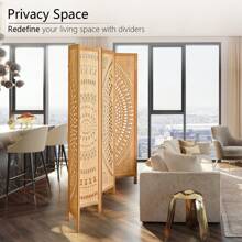 Wood Room Divider Panel, 6 Panel Room Divider Screens, Portable Room Divider Wall, 5.6 FT Tall Divider Room, Carved Room Divider, Folding Room Divider For Room Separation Home Bedroom Office Portable Freestanding