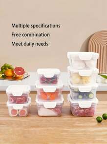 10 Piezas de Recipientes de Almacenamiento de Alimentos Apilables "Fácil de Limpiar", 850ml/1400ml - A Prueba de Fugas y Aptos para Microondas para Refrigerador y Uso en Exteriores - Ver 11