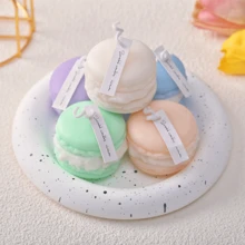 1 件手工制作的浪漫马卡龙蛋糕香薰蜡烛，家居装饰，节日气氛装饰，摄影道具，独特的创意礼物，适合节日、婚礼、母亲节、圣诞节、秋冬季