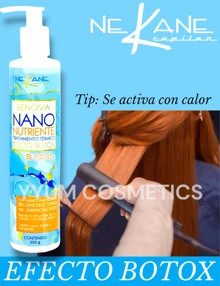 Kit 3pz nano, mascarilla mora y shampoo mora matizador cabello botox tratamiento térmico Nekane capilar - Azul - Ver 3