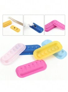 100 件装睫毛胶支架托盘睫毛延长胶支架垫条形塑料垫片调色板睫毛艺术家配件 - 彩色 - 查看 3