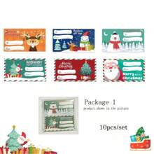 Thẻ quà tặng Giáng sinh - Thẻ quà tặng Giáng sinh - Nhãn quà tặng Giáng sinh tự dán Giấy gói quà ông già Noel - Đồ trang trí Giáng sinh (2,95 X 1,6 inch), Giáng sinh - Nhiều màu - Xem 13