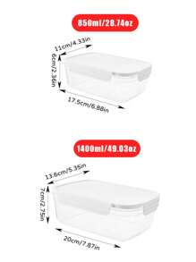 10 Piezas de Recipientes de Almacenamiento de Alimentos Apilables "Fácil de Limpiar", 850ml/1400ml - A Prueba de Fugas y Aptos para Microondas para Refrigerador y Uso en Exteriores - Ver 4