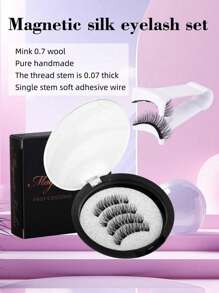 1 Pair Natural Thin Distinct Roots Magnetic False Eyelashes, Transparent Soft Stem Reusable Natural Bare Feeling Lashes - Fluffy Lashes - View 2