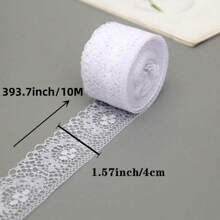 1 Rouleau/10 Mètres 1.57 Pouces/4cm Garniture En Dentelle Blanche Ruban En Tissu Pour L'artisanat Écusson En Dentelle Diy Fait À La Main Accessoires De La Maison