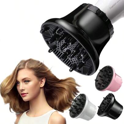Hair Diffuser Attachment Universal Diffuser Hair Dryer For 1.4-Inch To 3.15- Inch Blow Dryer, Hair Diffuser For Curly Hair And Natural Wavy Hair (Black)
