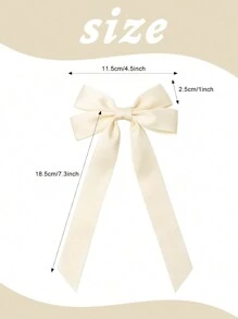 2Pcs Silky Satin Hair Bows And Ribbons Alligator Clips For Ponytail Holders, Hair Accessories For Girls, Toddlers, And Teens