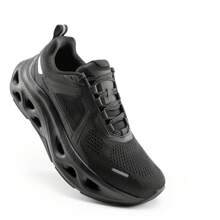 Men's Comfortable & Breathable Walking Running Tennis Shoes Nighttime Visibility MovePropel Athletic Gym Workout Jogging Cross Training Fashion Sneakers - 黑色 - 查看 2