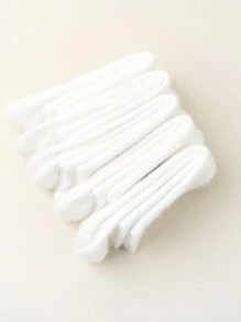 3 双随机女士袜子 Emo 趣味袜子 毛绒保暖袜、可爱表情袜、圆领袜、宽松袜、褶皱袜、可爱袜子、女士袜子、短袜、学校袜、宽松袜、Y2K、趣味袜子 - 白色 - 查看 5