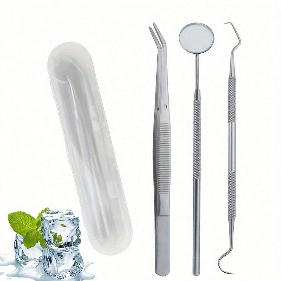 Professional Stainless Steel Dental Hygiene Kit - Complete Oral Care Set For Daily Teeth Cleaning And White Ning Oral Care Tools,Inspection & Whitening With Convenient Storage Case