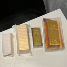 1pc Realistic Gold Brick Prop - Shiny Golden Brick For Stage, Pirate Costume, Event Decor, Party Supplies, Birthday Gift, Gift, Christmas Gift, Holiday Gift, Presents - Multicolor - View 3