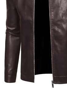 Giacca in pelle vintage casual da motociclista per uomo, per primavera e autunno