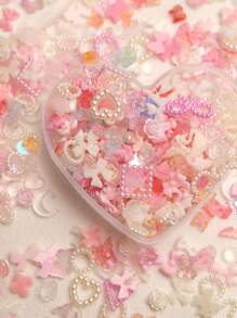 50 件混合风格美甲饰品，美甲装饰配件，美甲用品，女士和女孩适用（随机）指甲美甲宝石 - 彩色 - 查看 3