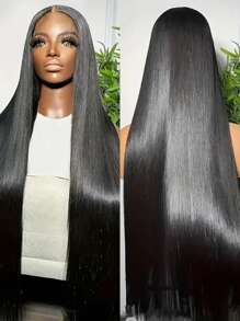 200% Density  Lace Front Wigs Human Hair 30 Inch 13x4 HD Lace Front Wigs Human Hair Pre Plucked Glueless Wigs Human Hair For Women Straight Lace Frontal Wigs Human Hair Natural Color - 黑色 - 查看 8