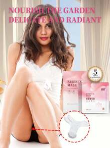 5片粉色紧致保湿精华面膜，持续提亮、丰盈、紧致，由暗变粉，整晚保湿，精华注入丝纤维面膜，适用于“秘密花园”SPA护理（2款随机发货） - 粉色 - 查看 3