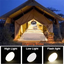 1/2 PCS Camping Lantern Camping Light USB Rechargeable Glare LED Tent Light Portable - Black - View 5
