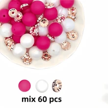 61 cái/bộ Của 15mm Phấn màu Tròn Silicone Hạt 10mm Pha lê Spacer Hạt Với Nylon Cord Tua Cao su silicon Trang trí Hạt , Đối với DIY Vòng tay Đồ trang trí Ba lô Vật rủ xuống Mặt dây chuyền chìa khóa Chuỗi Nhiều loại Trang trí Phụ kiện Đến Mặc Phụ kiện trang sức - Nhiều màu - Xem 12