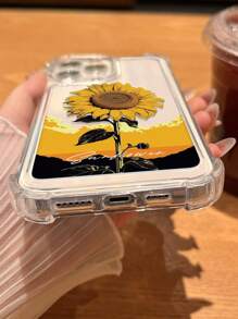 Apple 1pc TPU Thickened Anti-Drop Sunflower Printed Phone Protective Case, Compatible With IPhone11, 12, 13, 14, 11 Pro Max, 12 Pro Max, 13 Pro Max, 14 Pro Max, XR, 15, 15 Pro, 15 Pro Max, 16, 16 Pro, 16 Pro Max, And Galaxy A05/A15/A25/A35/A53/A54/A55/S23/S24 Ultra