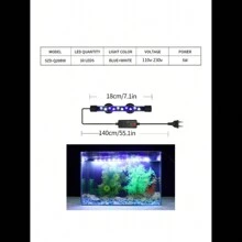水族箱灯 LED 防水鱼缸夹灯 水下装饰照明 潜水灯 植物生长灯 18-58CM - 彩色 - 查看 11