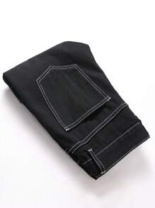 Men's Fashion Outdoor Versatile Multi-Pocket Black Denim Jeans
