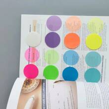 160 张（8 种颜色）防水荧光可重复使用便签，方形、心形、圆形套装，透明防水粘合标签，办公和学校用品 - 彩色 - 查看 5