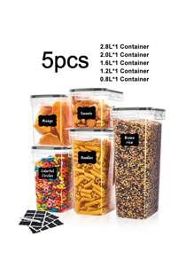 VOOVA 24pcs Airtight Food Storage Containers With Lids For Kitchen Pantry Organization And Storage - Leakproof  Plastic Kitchen Canisters Set For Cereal, Pasta, Flour, Sugar - 黑與白 - 查看 11