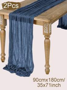 5 pezzi Runner da tavolo plissettato blu navy, tovaglia pieghevole, decorazione festiva per compleanni, decorazione per matrimoni, decorazione domestica per vacanze, decorazione da tavolo per feste, tovaglia da tavolo blu scuro, bandiera da tavolo, tovaglia tinta unita, decorazione per compleanni e matrimoni, decorazione per il Nuovo Anno 2026, bomboniere per feste, decorazione natalizia, runner natalizio, decorazione natalizia, decorazione di Ognissanti