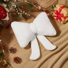 Almohadas navideñas con lazo, almohadas navideñas, almohada rellena con forma de lazo, linda almohada con lazo suave, lindas almohadas - Blanco M - Ver 3