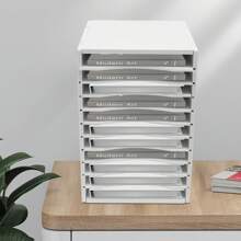 Rainaut File Sorters, Vertical Literature Organizer, 11 Compartment Paper Organizer Storage, Desktop File Sorter Mail Center Paper Storage,Paper Storage Organizer For Office, Study, Classroom (White) - White - View 4