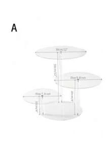 1 pieza Soporte acrílico transparente redondo para exhibir Cupcakes, Porta postres adecuado para decoración del hogar, bodas y fiestas de cumpleaños - transparente - Ver 12