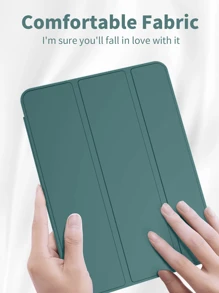 适用于三星 Galaxy 平板电脑/Pad SE 的平板电脑保护套，防摔，超薄，智能支架，自动唤醒/睡眠 - 深绿色，兼容苹果 Mini 4/5/6（9.7/10.2/10.5 英寸）、Air 4/5/6（第十代，10.9 英寸）、Pro 11 英寸、Air 11 (M2)、Air 13 和 Pro 11 (M4) - 墨綠色 - 查看 5