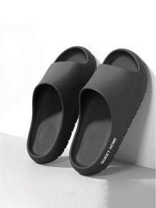 Dép đi trong nhà Unisex cho cặp đôi, Dép đi trong nhà tắm đế mềm chống trượt đơn giản, Dép EVA đi trong nhà có thể đi được mọi mùa - màu đen - Xem 3
