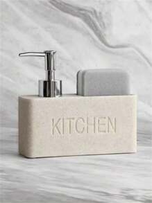 1 件 200ml 字母印花皂液器带海绵，泵式浴室液体皂液瓶，适用于厨房/浴室，简约现代家居装饰家居浴室装饰夏季