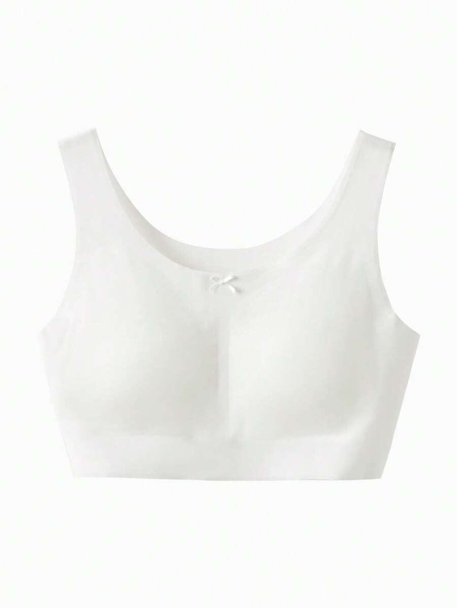 Balabala Girls' Developmental Bra With Foam Padding, Flexible Design For Young Students - Original White - View 1