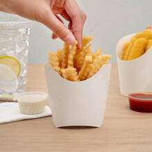 50/20/10pcs/1pc White French Fry Boxes, French Fry Holder, Mini French Fry Fryer, French Fry Stand, Disposable Popcorn Cups, Takeout Boxes, Suitable For Malls, Birthdays, Christmas