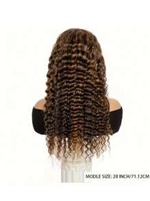 Parrucche con pizzo frontale in capelli umani ricci ombré 4/27 di 13x6 e 13x4 evidenziati per donne, con chiusura frontale trasparente pre-ritemuta in capelli umani Remy brasiliani a onde profonde