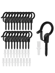 10 móc treo hình chữ Q bằng thép không gỉ, móc treo tường vô hình, thích hợp cho đèn dây ngoài trời, cây trồng, máng ăn cho chim, rèm cửa, dây thừng, xích, chắc chắn và bền, không để lại dấu vết - Nhiều màu - Xem 6