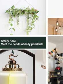 10 móc treo hình chữ Q bằng thép không gỉ, móc treo tường vô hình, thích hợp cho đèn dây ngoài trời, cây trồng, máng ăn cho chim, rèm cửa, dây thừng, xích, chắc chắn và bền, không để lại dấu vết - Nhiều màu - Xem 4