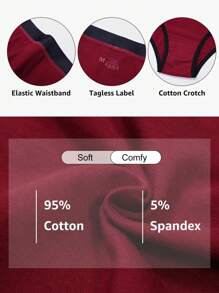 5-Pack Pure Cotton Low Waist Bikini Briefs With Jacquard Letter Webbing