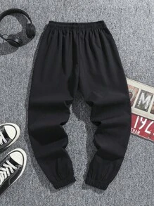 3 件套 Tween Boy 休闲抽绳腰工装裤，春夏 - 軍綠色 - 查看 2