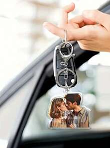 1pc Custom Photo Acrylic Keychain, Lobster Clasp, Perfect For Couples, Friends And Pets - Valentine's Day Gifts
