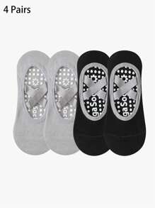 2/4/5 pares de calcetines tipo tripulación con agarre acolchado antideslizante para mujeres, aptos para Pilates, yoga, gimnasia, baile y entrenamiento deportivo
