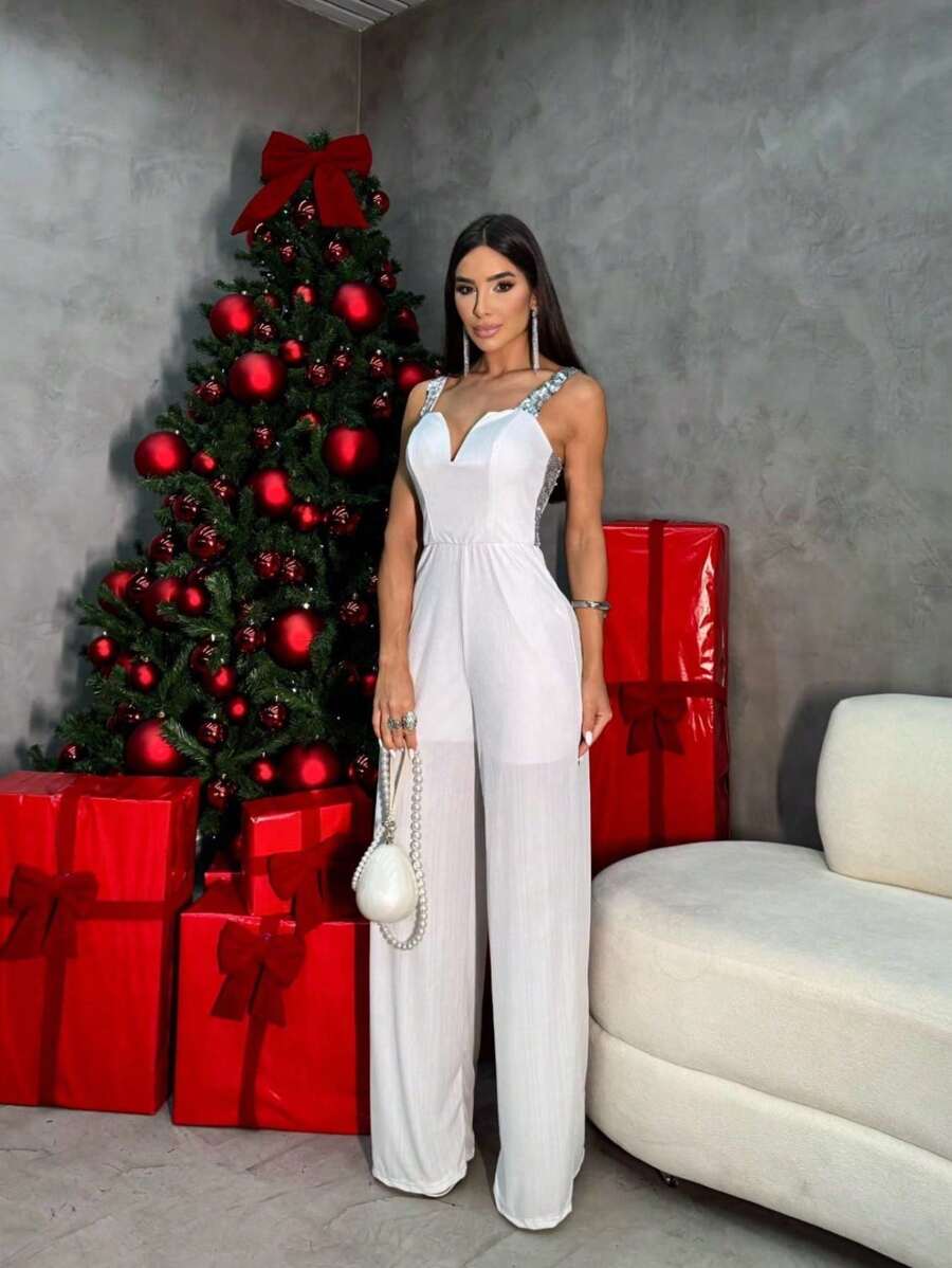 OVERALLS - With Sequin Details - trắng - Xem 1