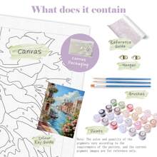 1pc Landscape Painting By Number Seaside Town Art Paint By Number Kits Craft Kit For Adults Room Decoration Gift 40x50cm/16x20inch Without Frame Gifts Birthday Graduation - 40x50cm - View 5